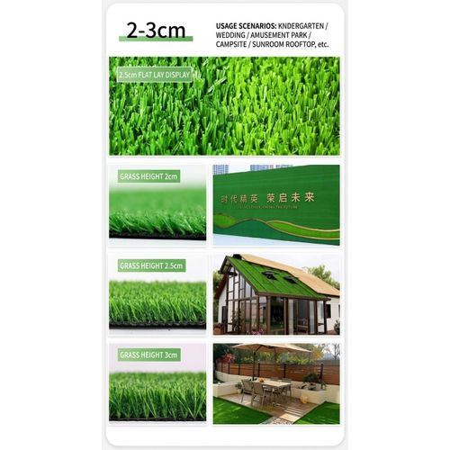 Premium Artificial Grass Carpet Rug 1 Sqm (0.5m x 2m) – Natural Look Synthetic Lawn Turf (20mm / 25mm / 30mm) for Balcony, Garden, Kindergarten & Events