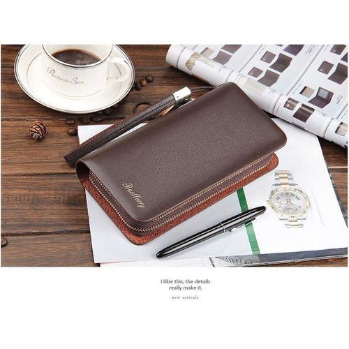 Men's Baellery Wallet, Classic Long Style Card Holder Wallet, Men's High Quality Leather Zipper Large Capacity Luxury Wallet for Men, Large Capacity Long Wallet, Men Hand Bags Double Zipper Mobile Phone Bags With Strap Wallet, Leather Wallet for Men