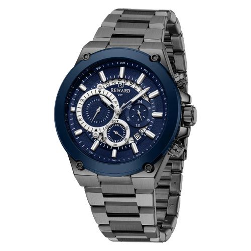 Blue Dial Chain Strap Chronograph Watch