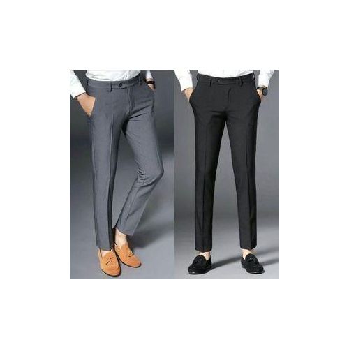 2 in 1 Men's Quality Smart Office Suit Trousers