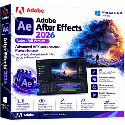 - Adobe After Effects 2026 Latest Full Version – Advanced VFX and Animation Powerhouse for Creating Cinematic Movie Titles, Intros, and Transitions. (Permanent Global Activation)