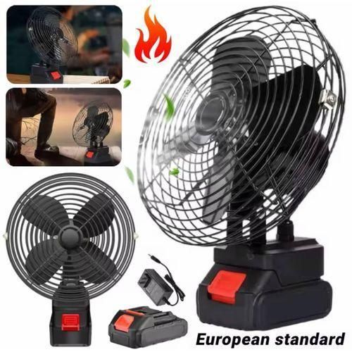 Rechargeable Lithium Fan With 2 Batteries – Portable Cooling Fan, Long Battery Backup, 3 Speed Levels