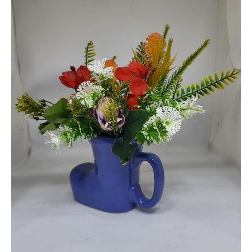 Table Artificial Plants In Decorative Ceramic Vase