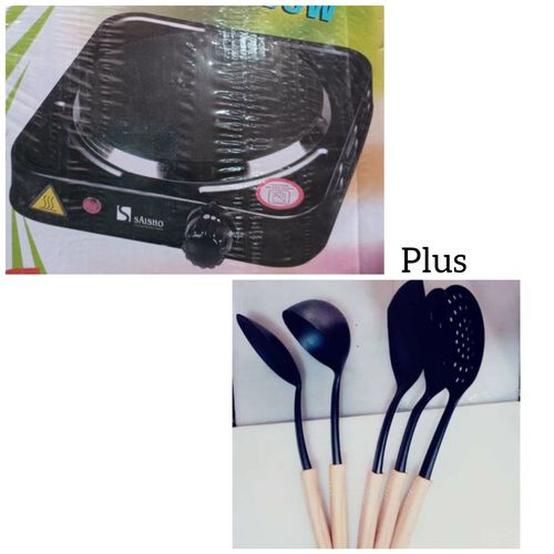 Single Electric Burner Hot Plate And Non Stick Spoon