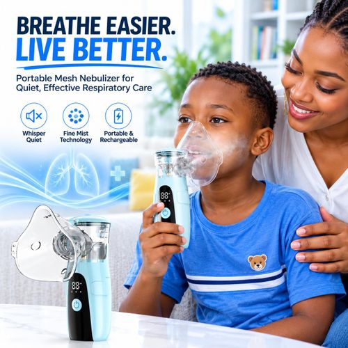 Respiratory Therapy Nebulizer for Adult Portable Nebulizer for Kids Nebulizer Nasal breathing aid Rechargeable Nebulizer accessories inhaler for Cold & Cough, Breathing Problem Nebulizer machine CHEST CONGESTION RELIEF Nebulizing Machine