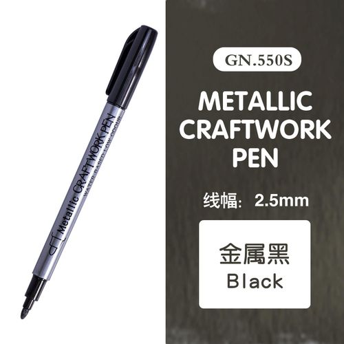 Metallic Craft Work Pen Water Proof Paint Marker For Resin Art DIY Crafts and Calligraphy (Black)