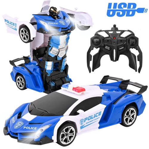 Transform RC Car, 1:18 Remote Control Car Toy Blue RC Car