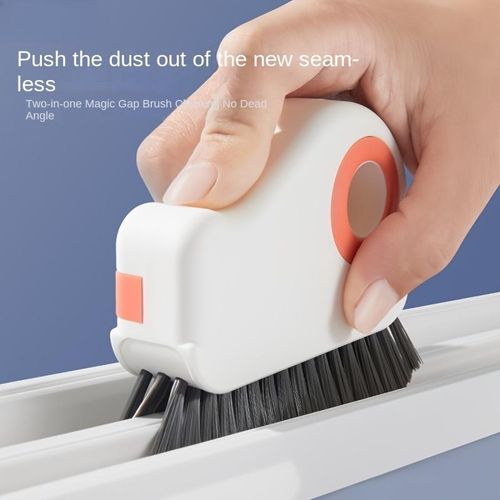 1pcs Window Track Cleaning Brush Detachable Door and Window Eaves Brush, Glass Corner Cleaner, Plastic No Rechargeable Edge Gap Cleaner for Living Room, Bedroom, Kitchen, Use, Window Cleaning Brush Durable Plastic Brush