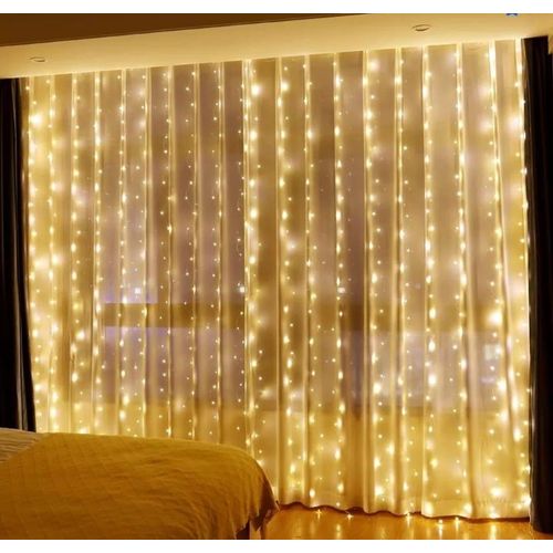 LED Curtain String Lights – Warm White Decorative Fairy Lights
