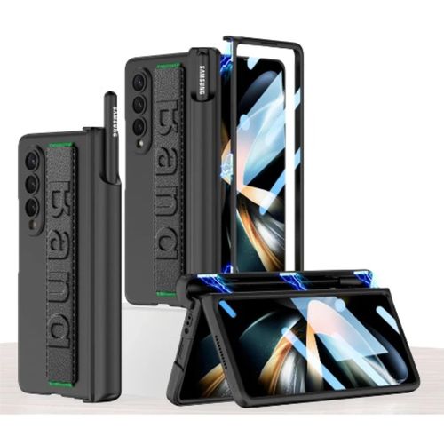 Magnetic Full Protection Hinge Band Case With Pen Holder For Samsung Galaxy Z Fold 4