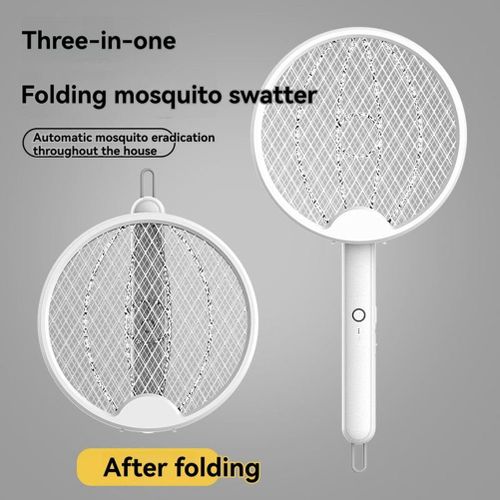 Rechargeable 2-In-1 Foldable Mosquito Swatter with Light