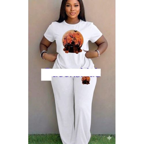 printed pant with top-ladies