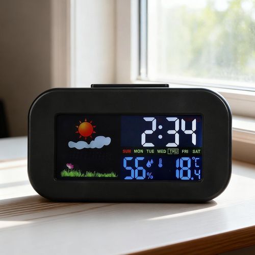 Digital LED Clock Weather Forecast Clock Home Indoor Silent Temperature Humidity Calendar Electronic Alarm Clock with Backlight
