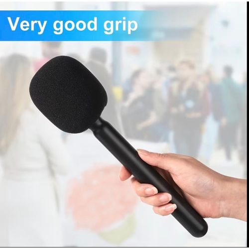 Wireless Microphone Handle Stand for Interviews, Podcasts, TV, XLR Connector, Podcast Accessories. ( Black )