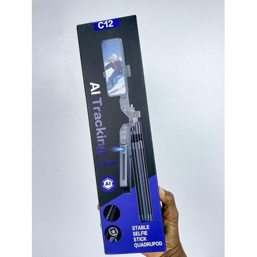 C12 AI Tracking Stable Selfie Stick Quadrupod