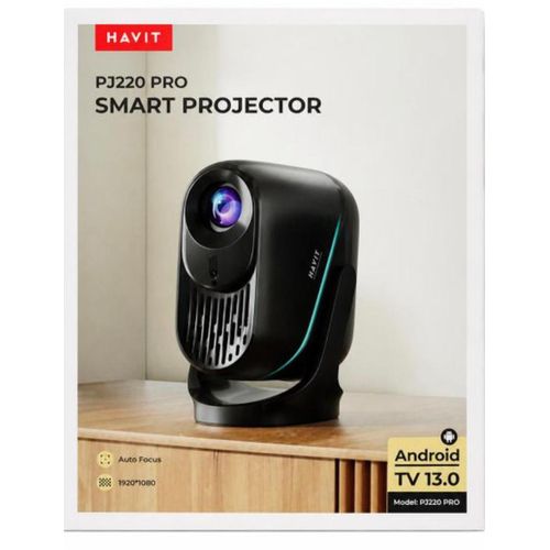 Standard Havit PJ220 pro Smart Projector-Android TV 13.0, 1920X1080 Resolution,Auto Focus