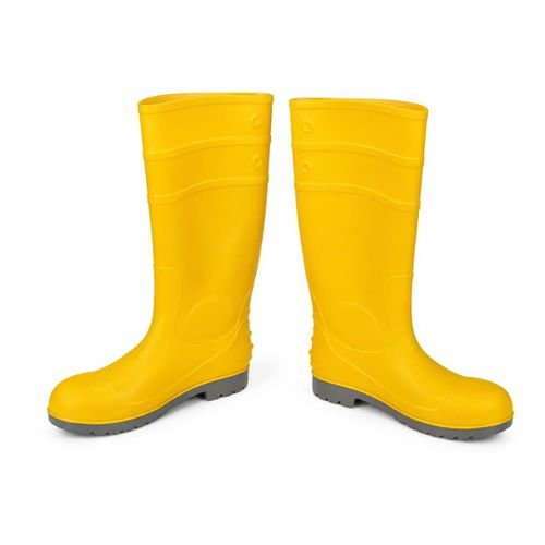 Industrial Safety Rainboot - Yellow PVC Wellington Boot With Steel Toe Cap - Waterproof Work Boot (size 43)