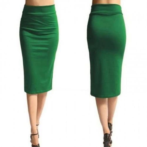 Ladies Classy Corporate Green Midi Bodycon Skirt