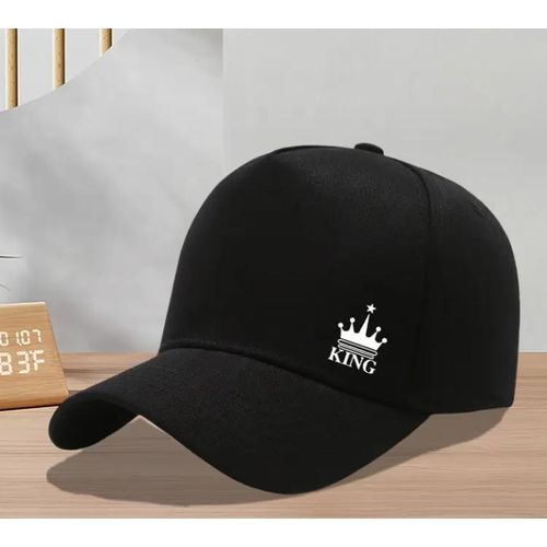Sports Print Face Cap: Black
