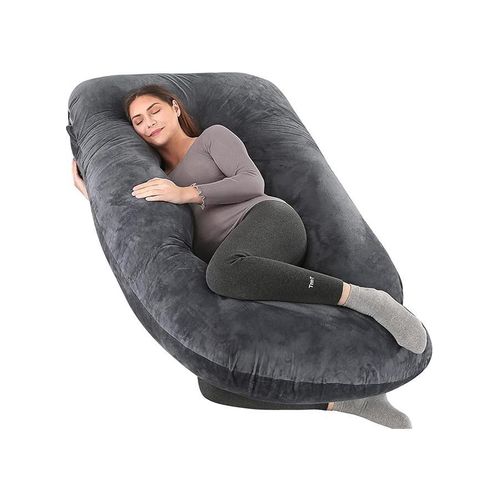 Pregnancy Pillows, Crystal Velvet U-Shaped Maternity Pillow, Full Body Support Pillows, U-Shape Full Body Maternity Pillow for Support, Breathable and Softness for Sleeping (black)