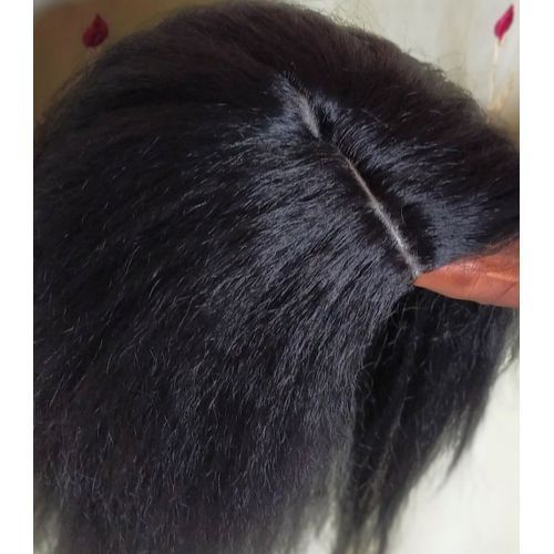 Kinky Yaki Wig With Kim K Long Parting Closure Natural Blow Out