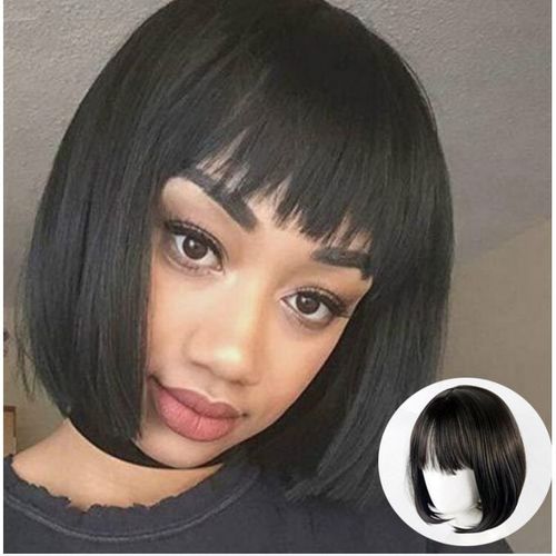 Guree Hair Bob Wigs Middle Part Lace Closure Straight For Black