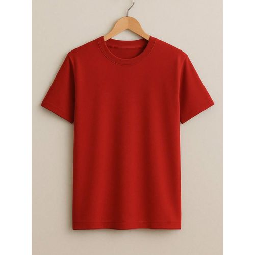 Quality Unisex Round Neck T-shirt- Red