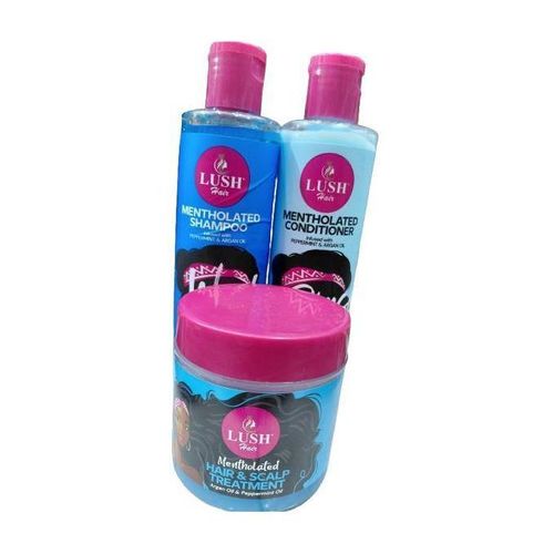 Lush Mentholated Shampoo and Detangler Conditioner and hair cream 3in1