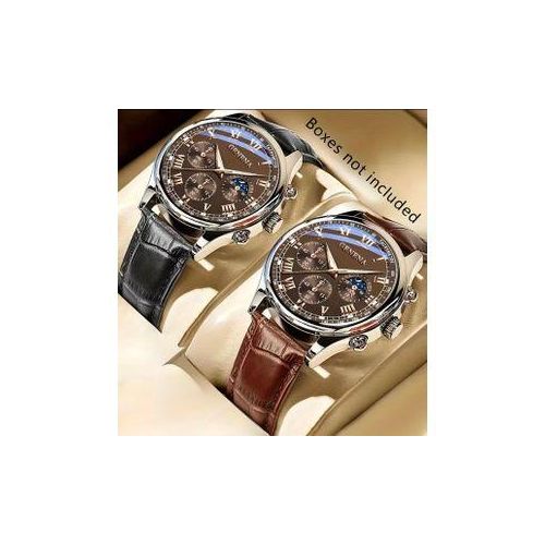 Men’s leather wrist watch, Fashion wristwatch for men