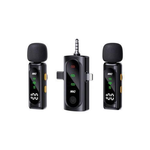 Led Display Dual ANC Wireless T90 Microphone Clip-on Design magnetic buckle With 3In1 Receiver For Android , iPhone, Camera - recording, Livestreaming, YouTube
