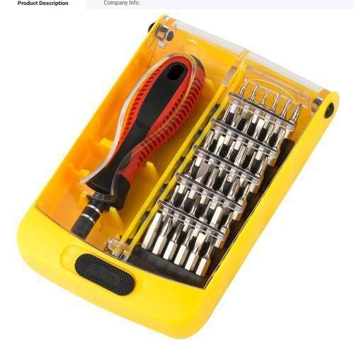 Precision screwdriver set with case, affordable phone repair tool kit, screwdriver set for watch repair, 37 in 1 multi bit screwdriver kit, best tool kit for laptop and phone repair, small screwdriver set for glasses repair, professional repair tool set