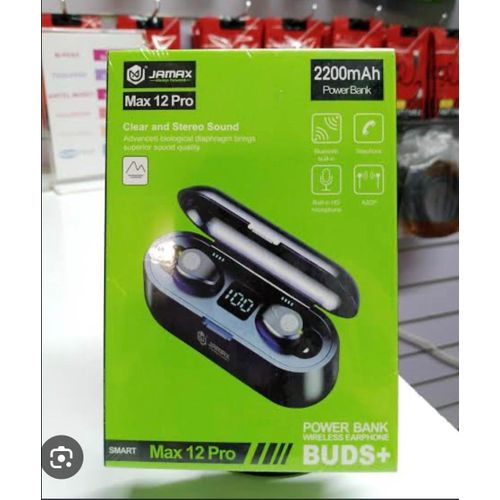 Jamax Max 12 Pro Power-Bank Wireless Earbuds