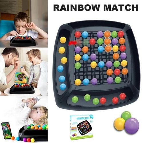 Rainbow Ball Matching Toy Colorful Fun Puzzle Chess Board Game with 48pcs 80pcs Colored Beads for Children NO5143