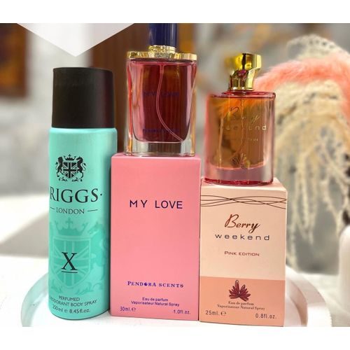 Berries Weekend EDP Perfumed Natural Spray 25ml & My Love 30ml & Riggs X Body Spray