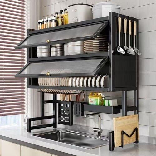 Counter Top Double plate Rack with Cover