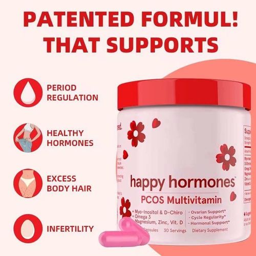 Happy Hormones PCOS Multivitamin – Hormonal Balance, Cycle Support & Fertility Wellness (120 Capsules)