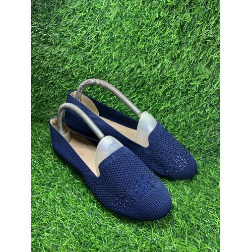 New Ladies Breathable Stylish Flat Casual Dress Shoe-Blue