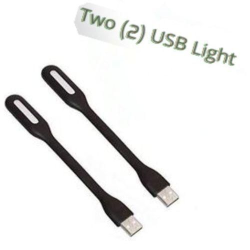 Two (2) Flexible USB Led Lights For Computers Keyboards, Laptops &Power Bank