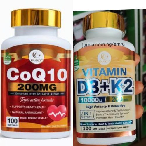 CoQ10 200mg-100 Soft Gels & vitamin D3 +K2 200mg 2pc