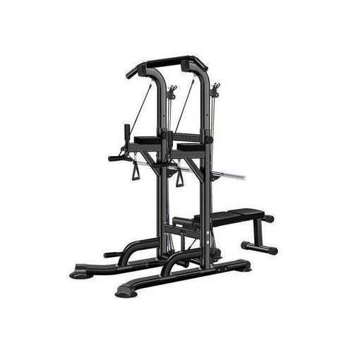 Fitness Power Tower With Bench Poll Up & Rope