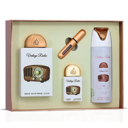 3 IN 1 VINTAGE RADIO PERFUME GIFTSET
