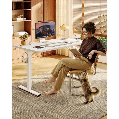 Modern Adjustable Height Electric Standing Desk(1.6mtr) White