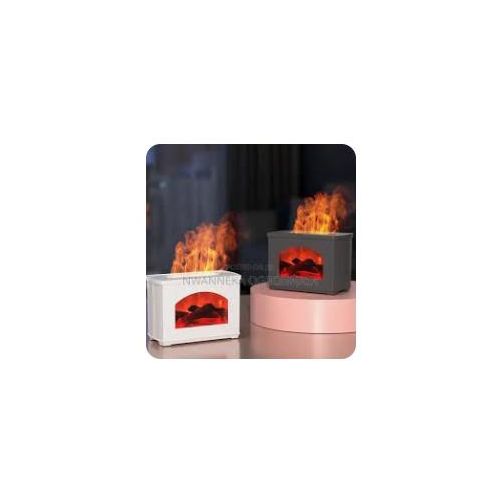 LED Fireplace Humidifier with Remote Control – Flame Effect Aroma Essential Oil Diffuser with Auto Shut-Off