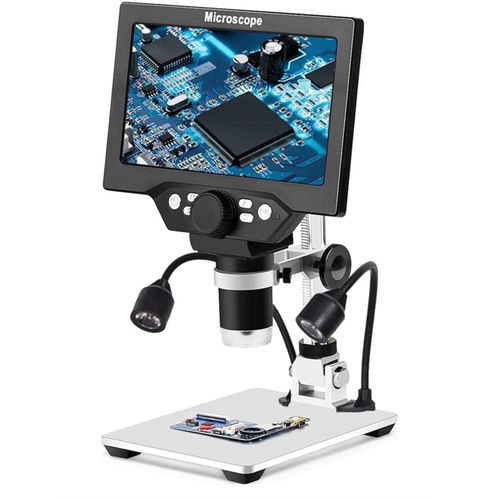 7 inch LCD Digital Microscope - 1080P , Up to 1200X Microscope Camera with Remote Control, PC View, Fill Lights for Coin, Plant, Rock, Circuit Board, Insect & Animals ( KC-HD31 )
