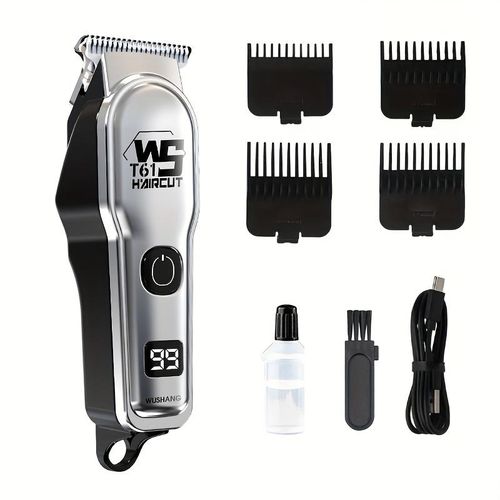 Electric Hair Clipper for Home Use, Electric Razor, Carving Trimmer, Bald Head Tool, Electric Shaver for Adults, Includes Four Combs, USB Rechargeable, Perfect Haircutting Tool