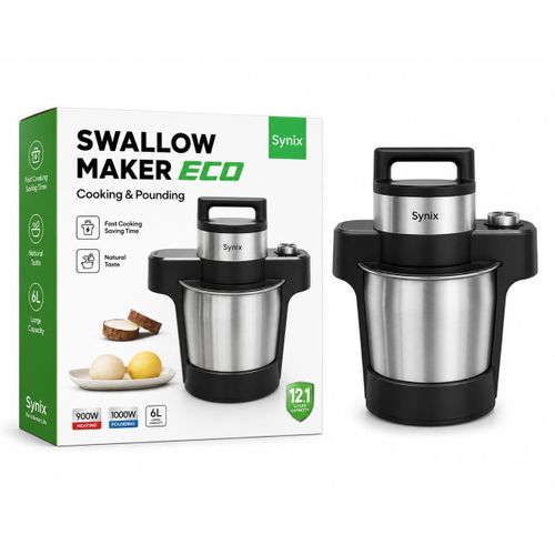 Syinix Swallow Maker ECO - 6L Electric Cooking & Pounding Machine - 900W Heating - 1000W Pounding