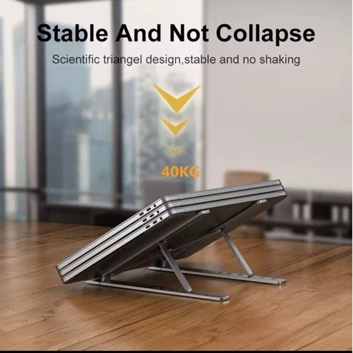 Adjustable Aluminum Alloy Laptop Stand Foldable Portable Notebook Computer Bracket with Non-Slip Lifting