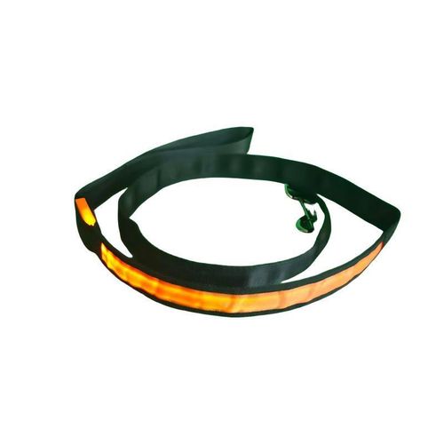Rechargeable LED Dog Leash - Glowing Light Up Dog Leash for Night Safety, Heavy Duty Durable Nylon Pet Leash with USB Charging, High Visibility Night Walking Leash for Small Medium Large Dogs, Orange, 120 x 2.5cm