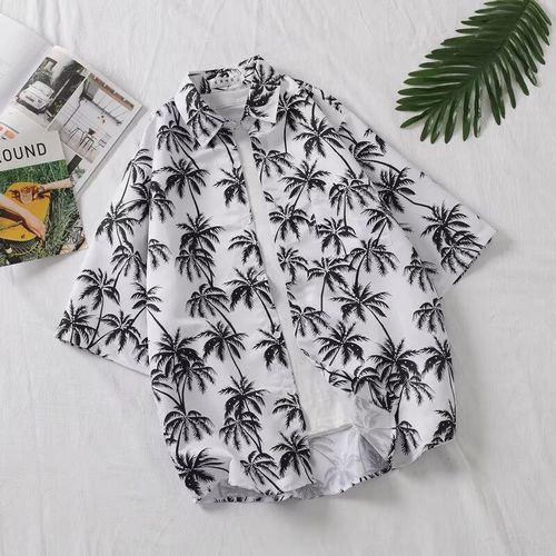Mens Casual Vintage Short Sleeve Hawaiian Summer Beach Shirts