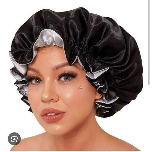 Ladies Plain Satin Bonnet Sleep Cap-Bath Wrap